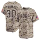 San Diego Padres ＃30 Derrel Thomas Men's Camo Limited 2nd Alternate Jersey
