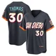 San Diego Padres ＃30 Derrel Thomas Men's Limited Obsidian 2026 City Connect Stadium Jersey