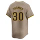 San Diego Padres ＃30 Derrel Thomas Men's Limited Tan Alternate Jersey