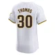 San Diego Padres ＃30 Derrel Thomas Men's White Elite Home Jersey