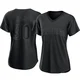San Diego Padres ＃30 Derrel Thomas Women's Black Replica Pitch Fashion Jersey