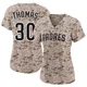 San Diego Padres ＃30 Derrel Thomas Women's Camo Limited 2nd Alternate Jersey