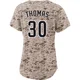San Diego Padres ＃30 Derrel Thomas Women's Camo Limited 2nd Alternate Jersey