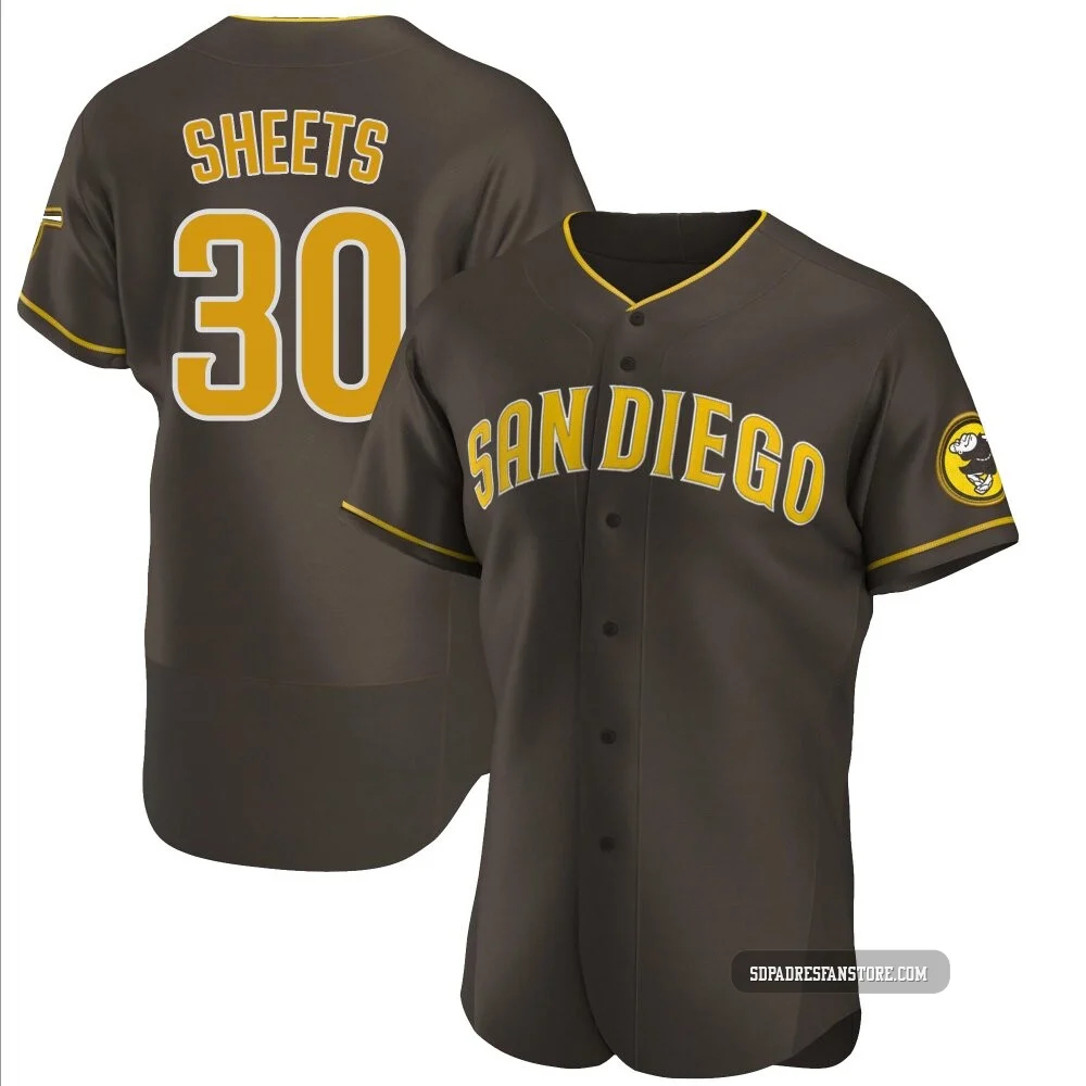 San Diego Padres ＃30 Gavin Sheets Men's Brown Authentic Road Jersey