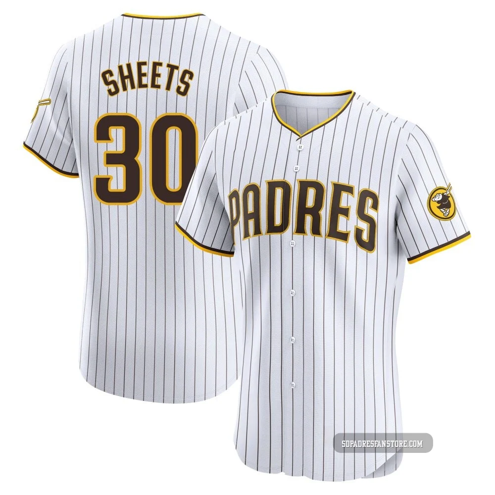 San Diego Padres ＃30 Gavin Sheets Men's White Elite Home Jersey