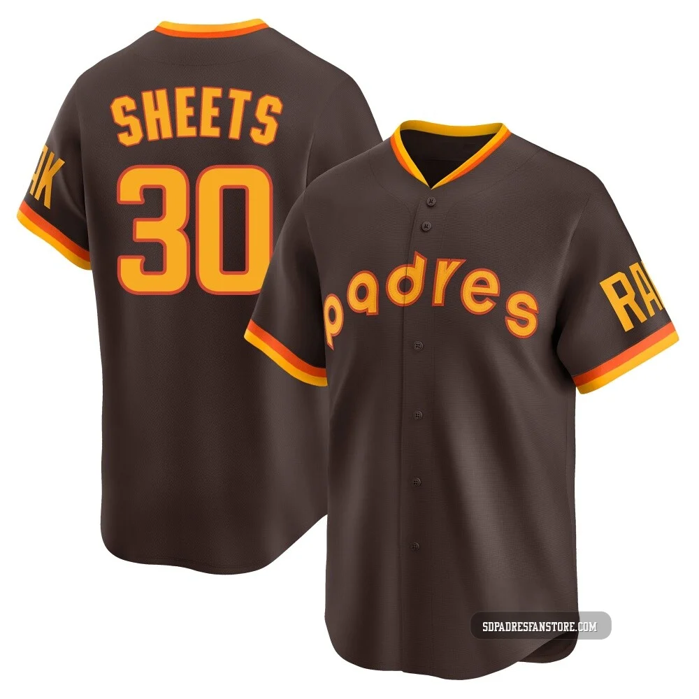 San Diego Padres ＃30 Gavin Sheets Youth Brown Limited Cooperstown Collection Jersey