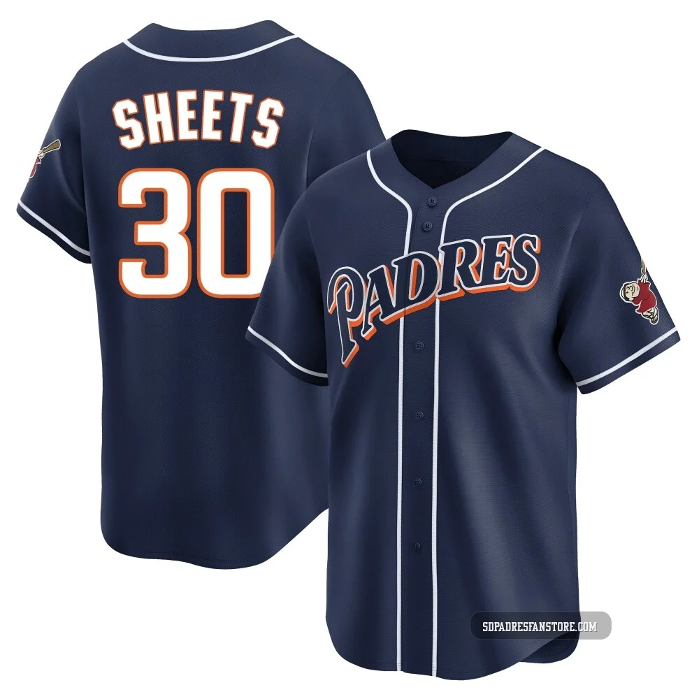 San Diego Padres ＃30 Gavin Sheets Youth Navy Limited Cooperstown Collection Jersey