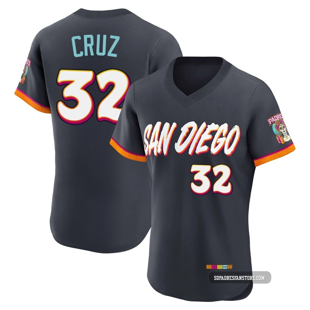 San Diego Padres ＃32 Nelson Cruz Men's Authentic Obsidian 2026 City Connect Stadium Jersey