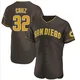 San Diego Padres ＃32 Nelson Cruz Men's Brown Authentic Road Jersey