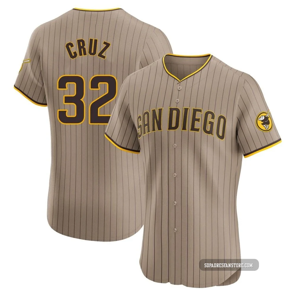 San Diego Padres ＃32 Nelson Cruz Men's Brown Elite Alternate Jersey