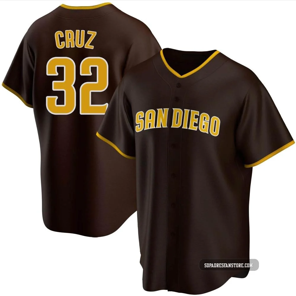 San Diego Padres ＃32 Nelson Cruz Men's Brown Replica Road Jersey