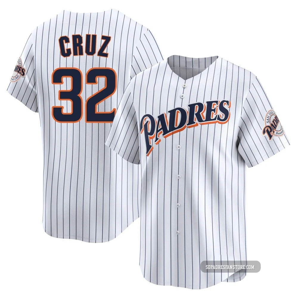 San Diego Padres ＃32 Nelson Cruz Men's White Limited Cooperstown Collection Jersey
