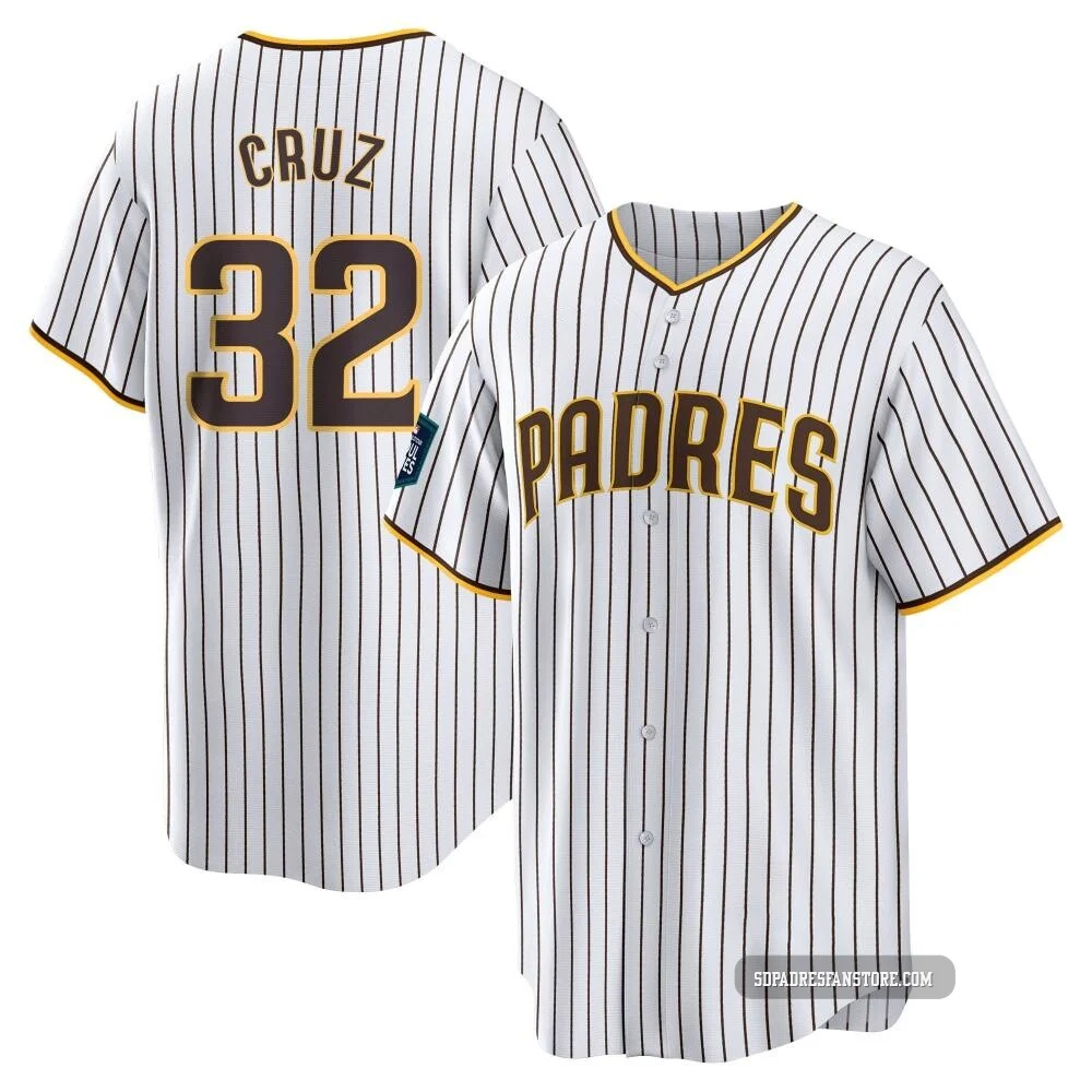 San Diego Padres ＃32 Nelson Cruz Men's White Replica 2024 World Tour Seoul Series Home Jersey