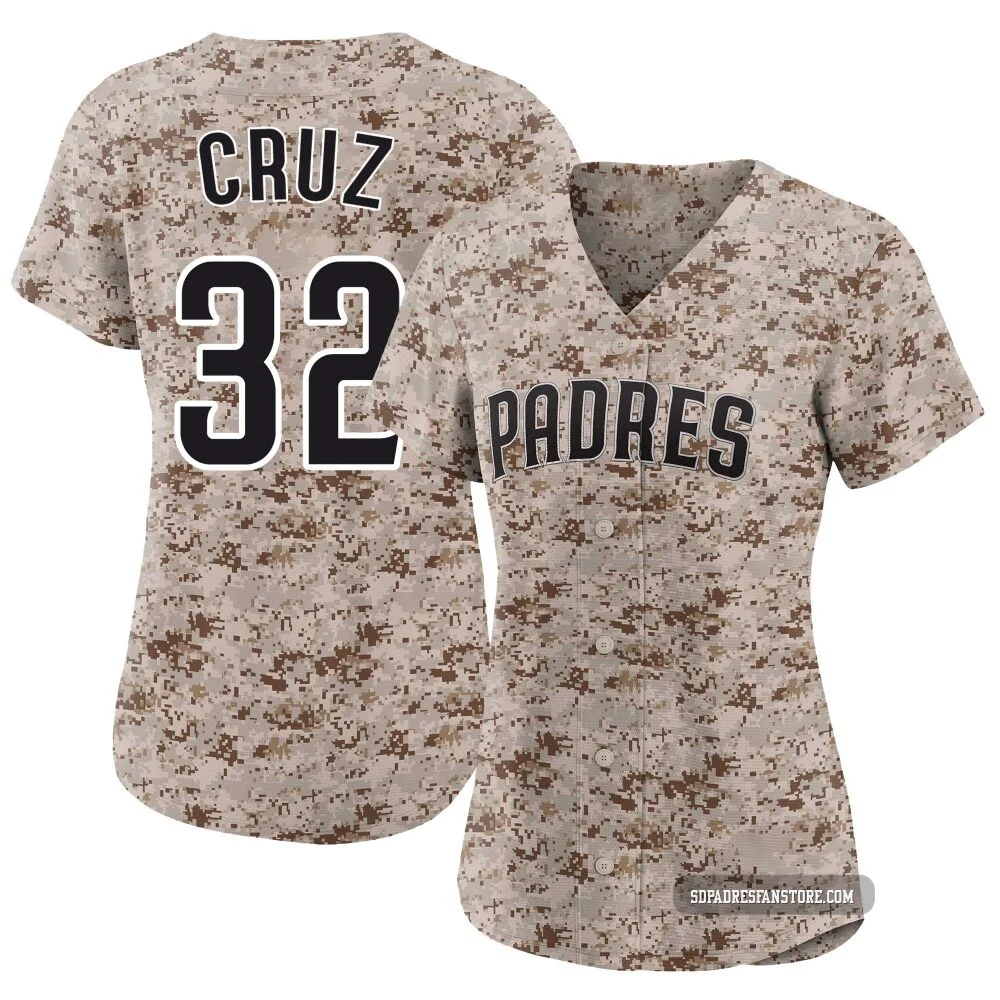 San Diego Padres ＃32 Nelson Cruz Women's Camo Limited 2nd Alternate Jersey