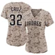 San Diego Padres ＃32 Nelson Cruz Women's Camo Limited 2nd Alternate Jersey
