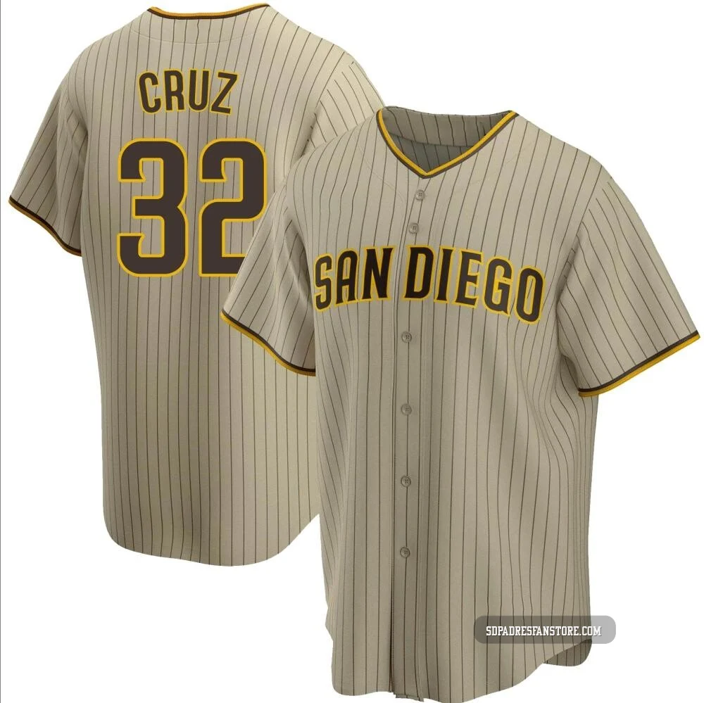 San Diego Padres ＃32 Nelson Cruz Youth Sand/Brown Replica Alternate Jersey