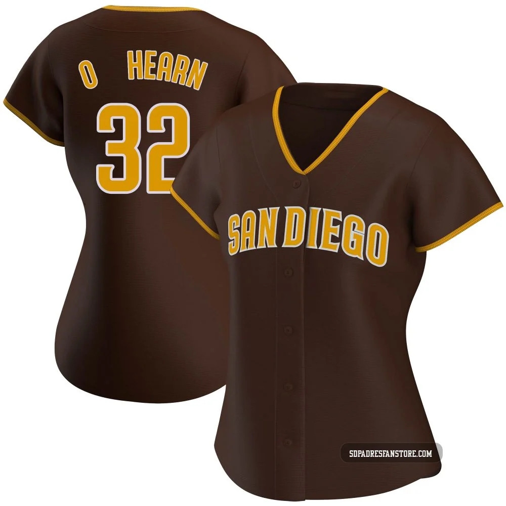 San Diego Padres ＃32 Ryan O'Hearn Women's Brown Authentic Road Jersey