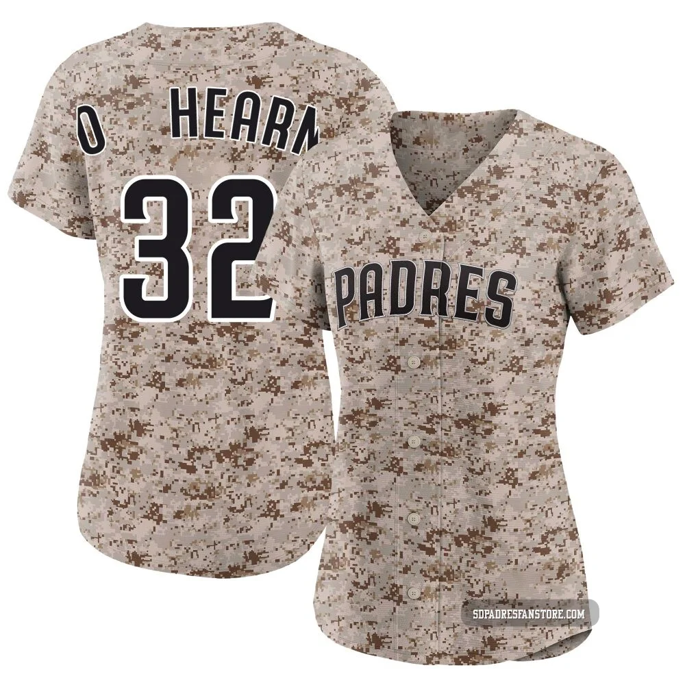 San Diego Padres ＃32 Ryan O'Hearn Women's Camo Limited 2nd Alternate Jersey
