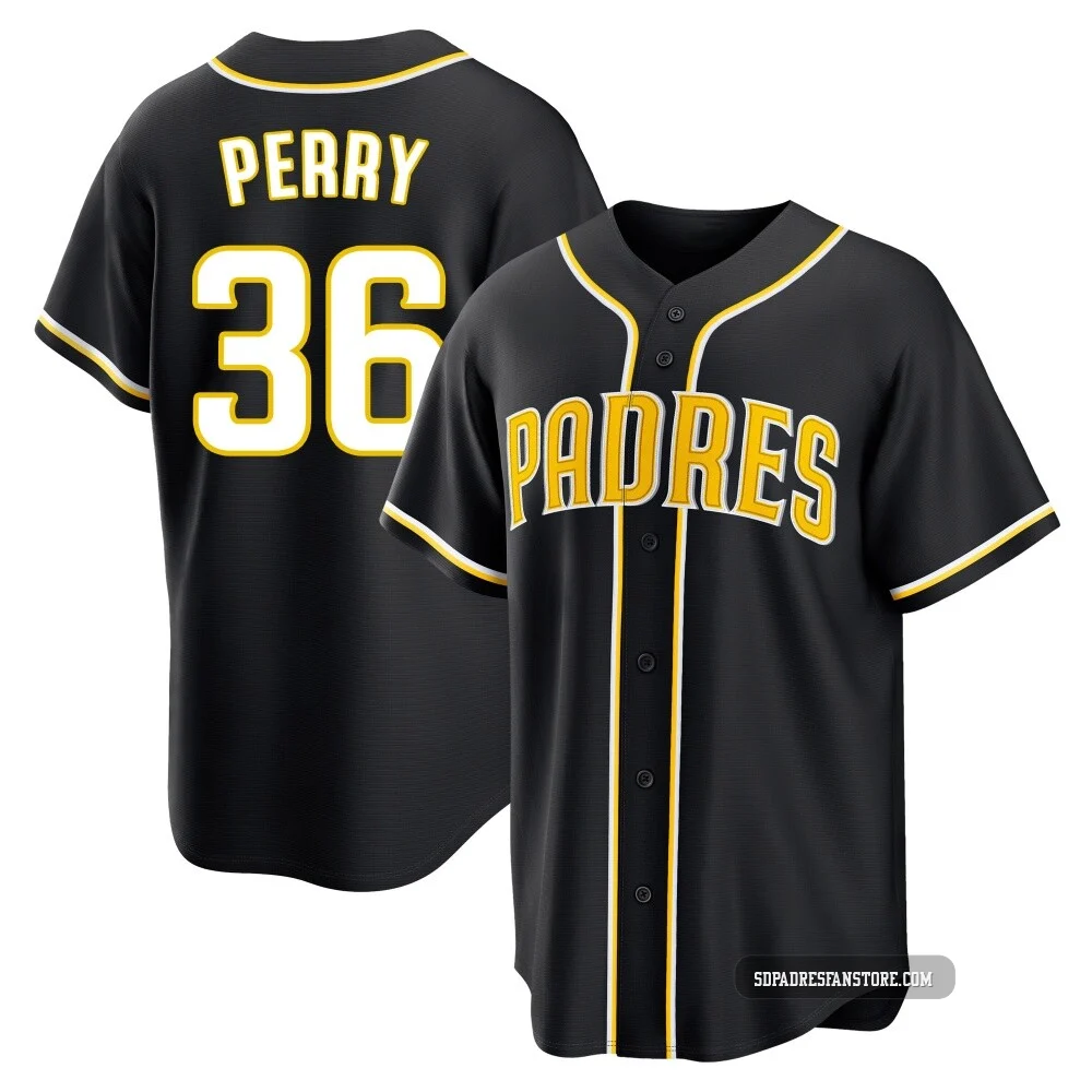 San Diego Padres ＃36 Gaylord Perry Men's Black Replica Fashion Out Jersey