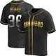 San Diego Padres ＃36 Gaylord Perry Men's Gold Replica Black en Alternate Jersey
