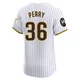 San Diego Padres ＃36 Gaylord Perry Men's White Elite Home Patch Jersey