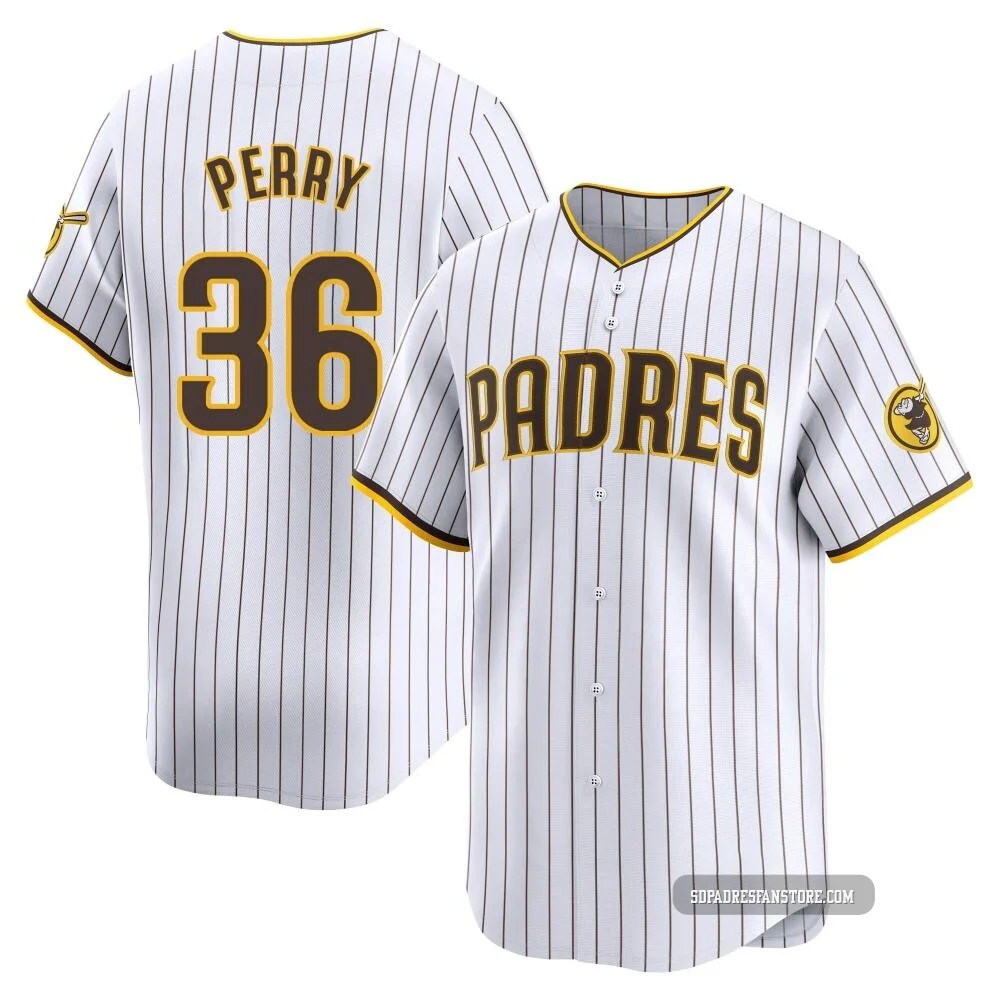 San Diego Padres ＃36 Gaylord Perry Men's White Limited Home Jersey