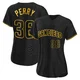 San Diego Padres ＃36 Gaylord Perry Women's Black Authentic Snake Skin City Jersey