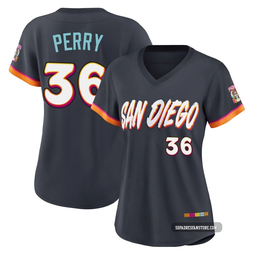 San Diego Padres ＃36 Gaylord Perry Women's Limited Obsidian 2026 City Connect Stadium Jersey