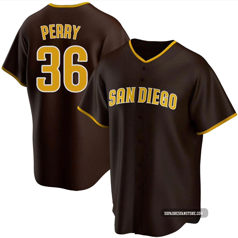 San Diego Padres ＃36 Gaylord Perry Youth Brown Replica Road Jersey