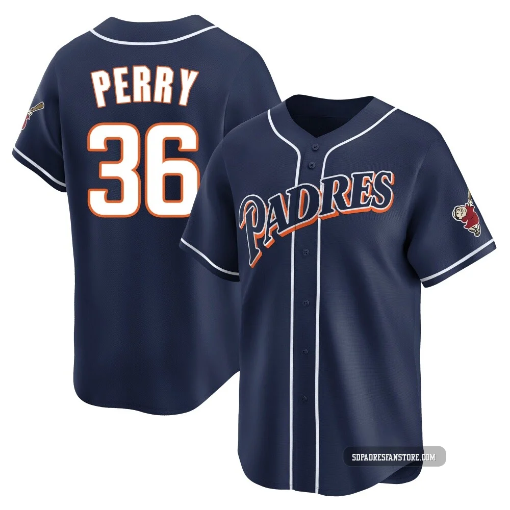 San Diego Padres ＃36 Gaylord Perry Youth Navy Limited Cooperstown Collection Jersey