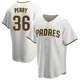 San Diego Padres ＃36 Gaylord Perry Youth White/Brown Replica Home Jersey