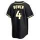 San Diego Padres ＃4 Jase Bowen Men's Black Replica Fashion Out Jersey