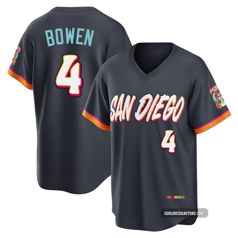 San Diego Padres ＃4 Jase Bowen Men's Limited Obsidian 2026 City Connect Stadium Jersey