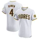 San Diego Padres ＃4 Jase Bowen Men's White Elite Home Patch Jersey