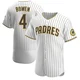 San Diego Padres ＃4 Jase Bowen Men's White/Brown Authentic Home Jersey