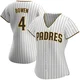 San Diego Padres ＃4 Jase Bowen Women's White/Brown Replica Home Jersey