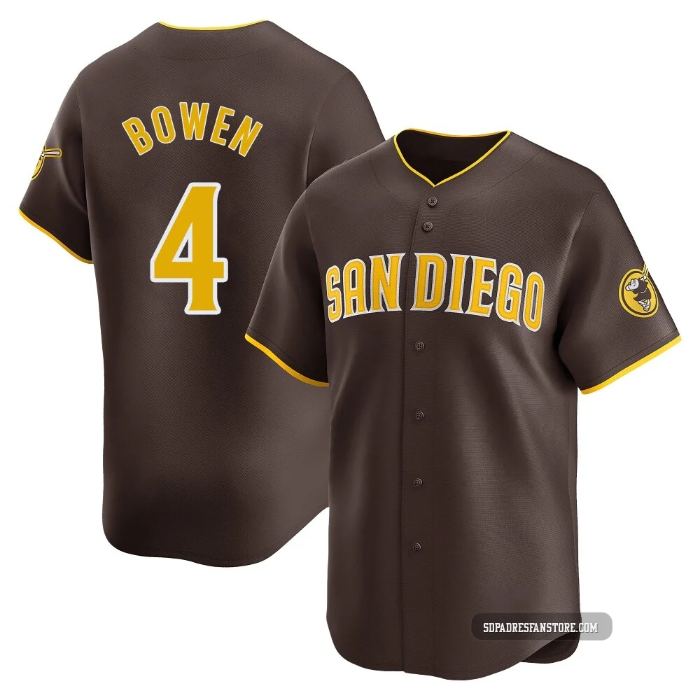 San Diego Padres ＃4 Jase Bowen Youth Brown Limited Away Jersey