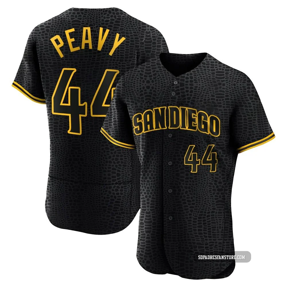 San Diego Padres ＃44 Jake Peavy Men's Black Authentic Snake Skin City Jersey