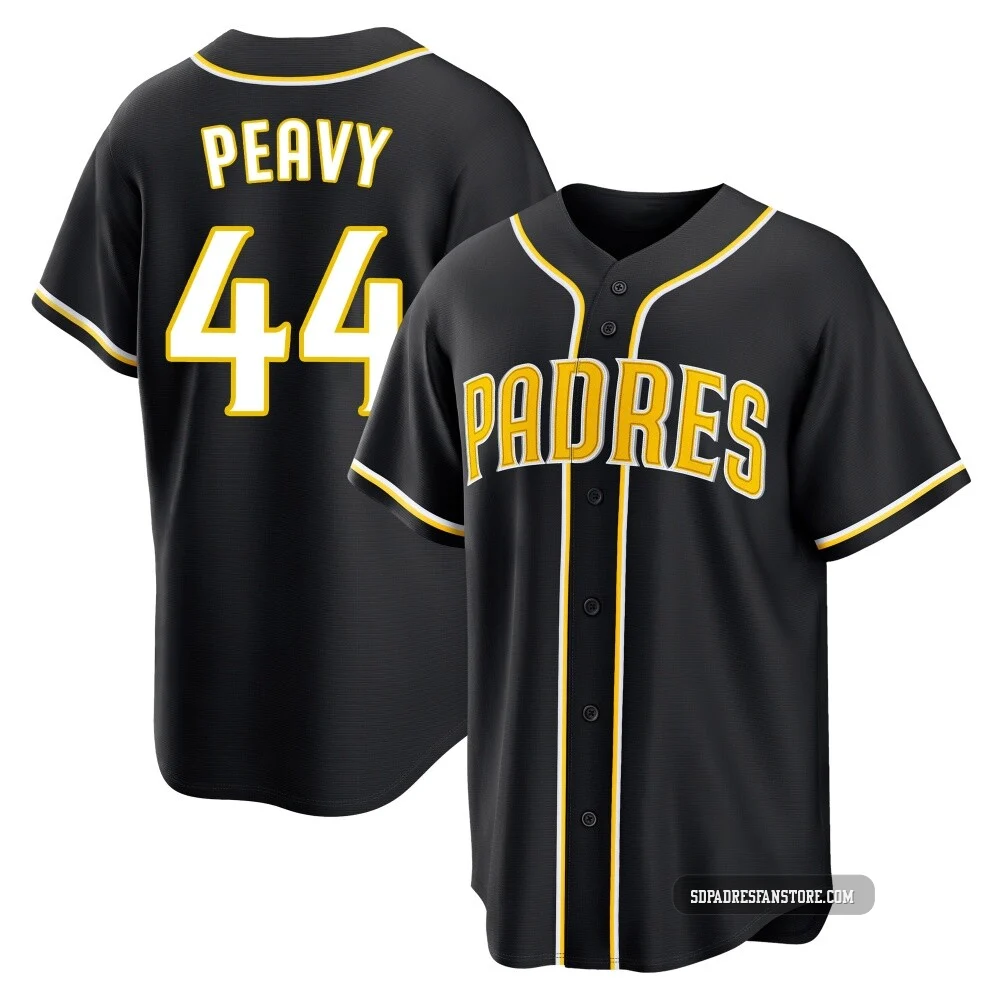San Diego Padres ＃44 Jake Peavy Men's Black Replica Fashion Out Jersey