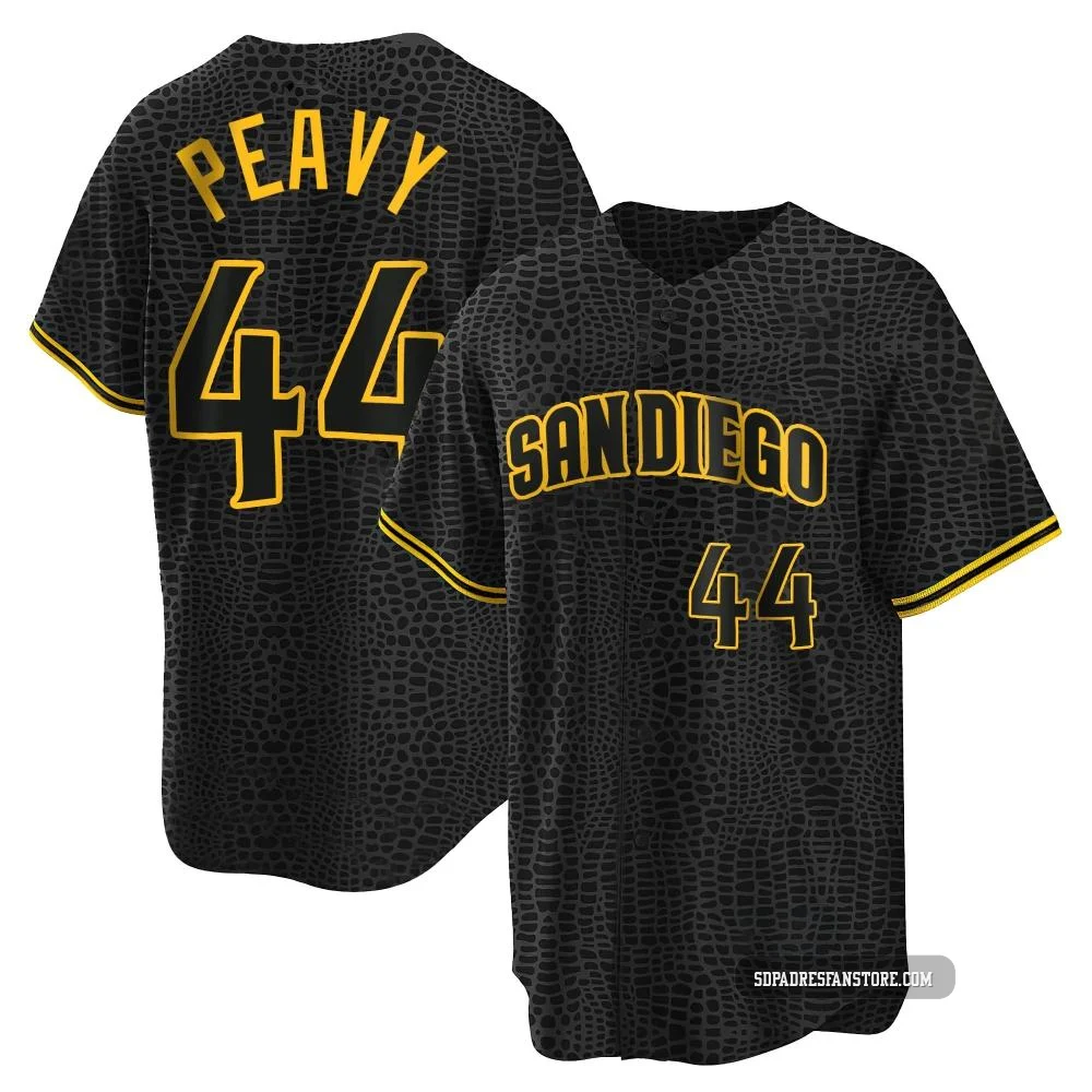 San Diego Padres ＃44 Jake Peavy Men's Black Replica Snake Skin City Jersey