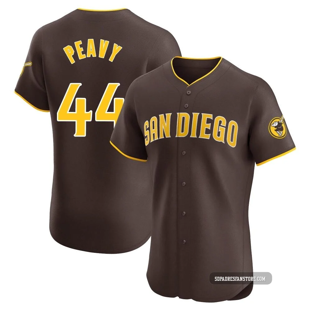 San Diego Padres ＃44 Jake Peavy Men's Brown Elite Road Vapor Premier Jersey