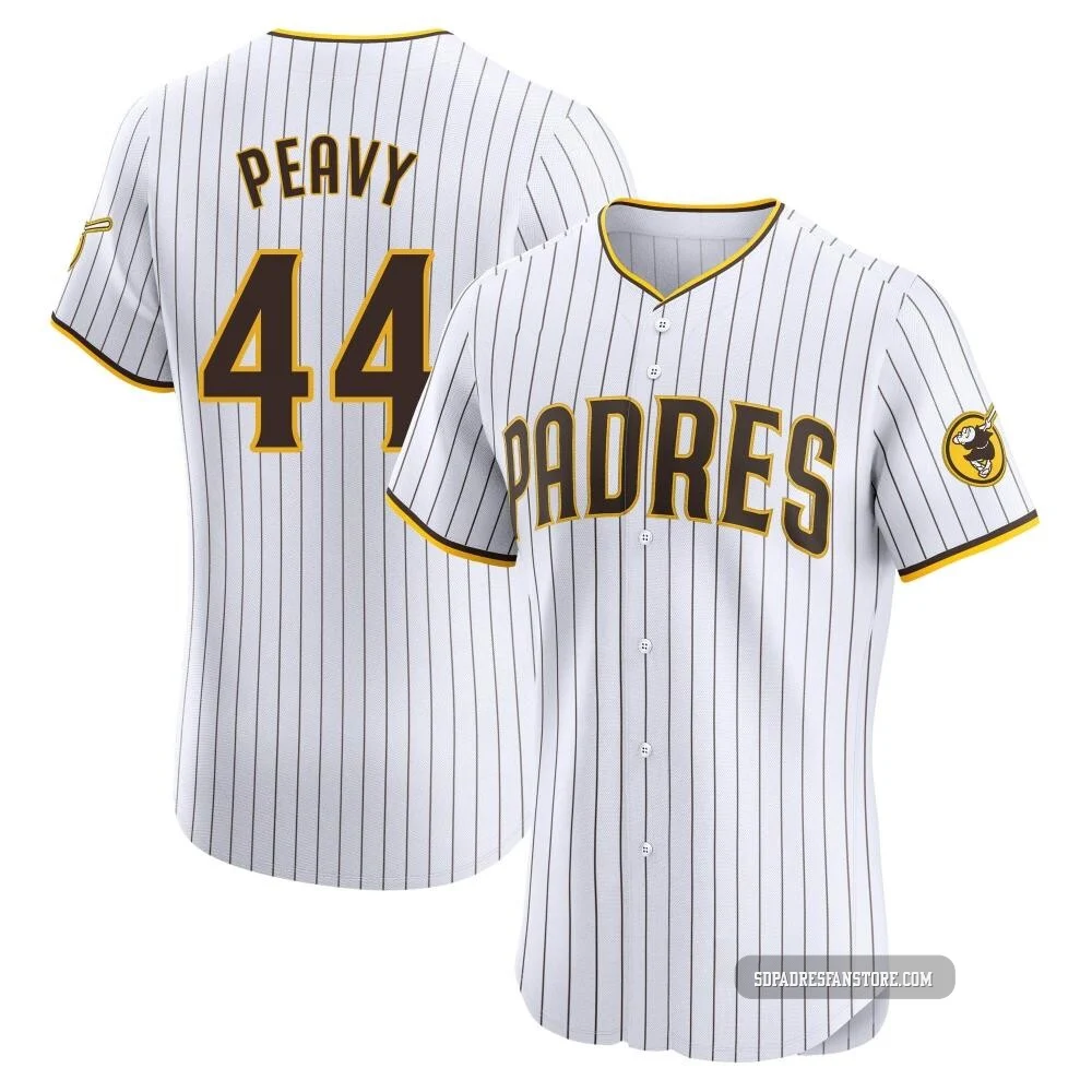San Diego Padres ＃44 Jake Peavy Men's White Elite Home Jersey