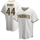 San Diego Padres ＃44 Jake Peavy Men's White/Brown Replica Home Jersey