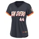 San Diego Padres ＃44 Jake Peavy Women's Limited Obsidian 2026 City Connect Stadium Jersey
