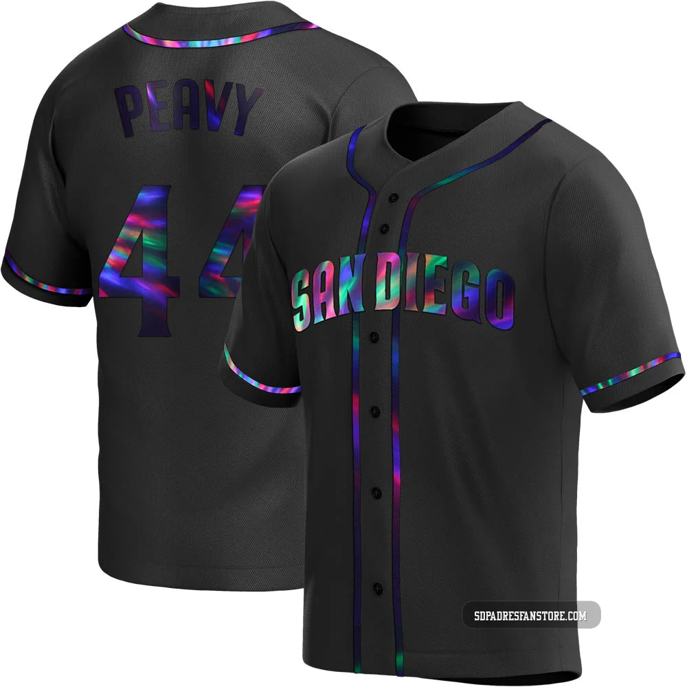 San Diego Padres ＃44 Jake Peavy Youth Black Replica Holographic Alternate Jersey