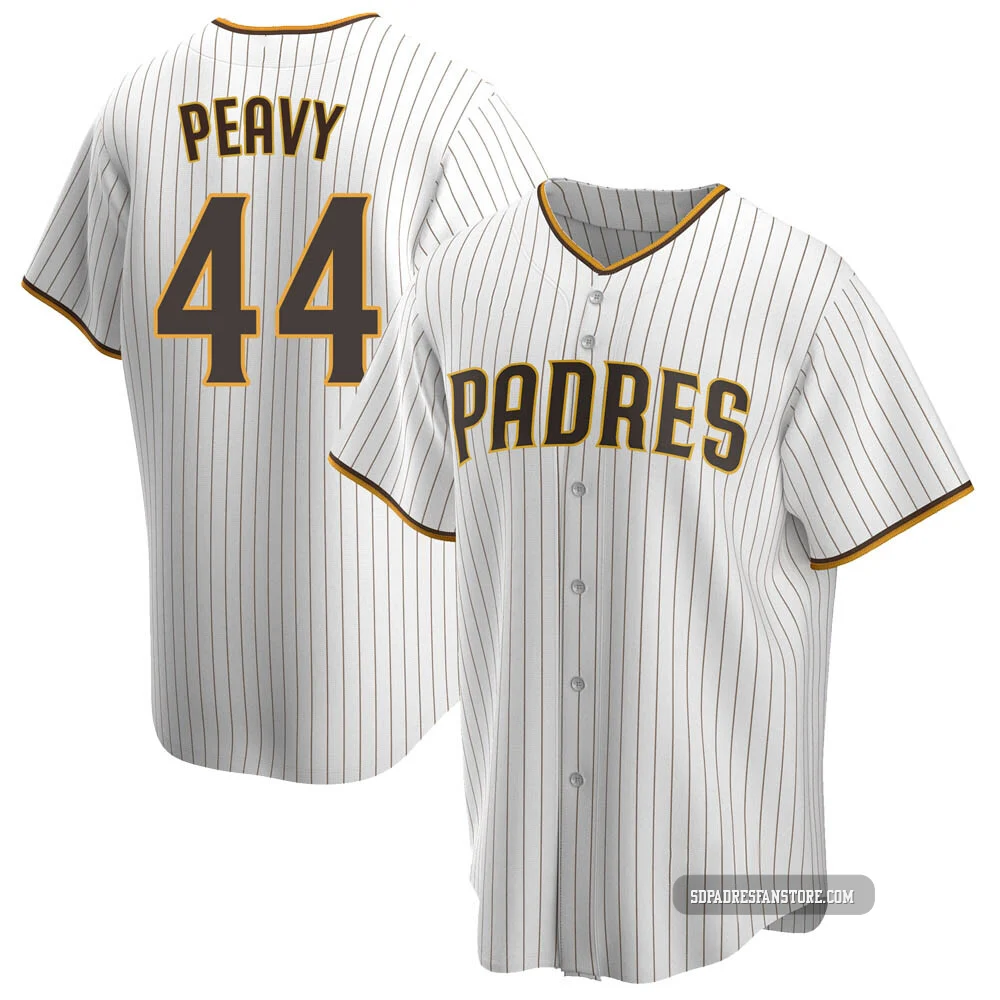 San Diego Padres ＃44 Jake Peavy Youth White/Brown Replica Home Jersey