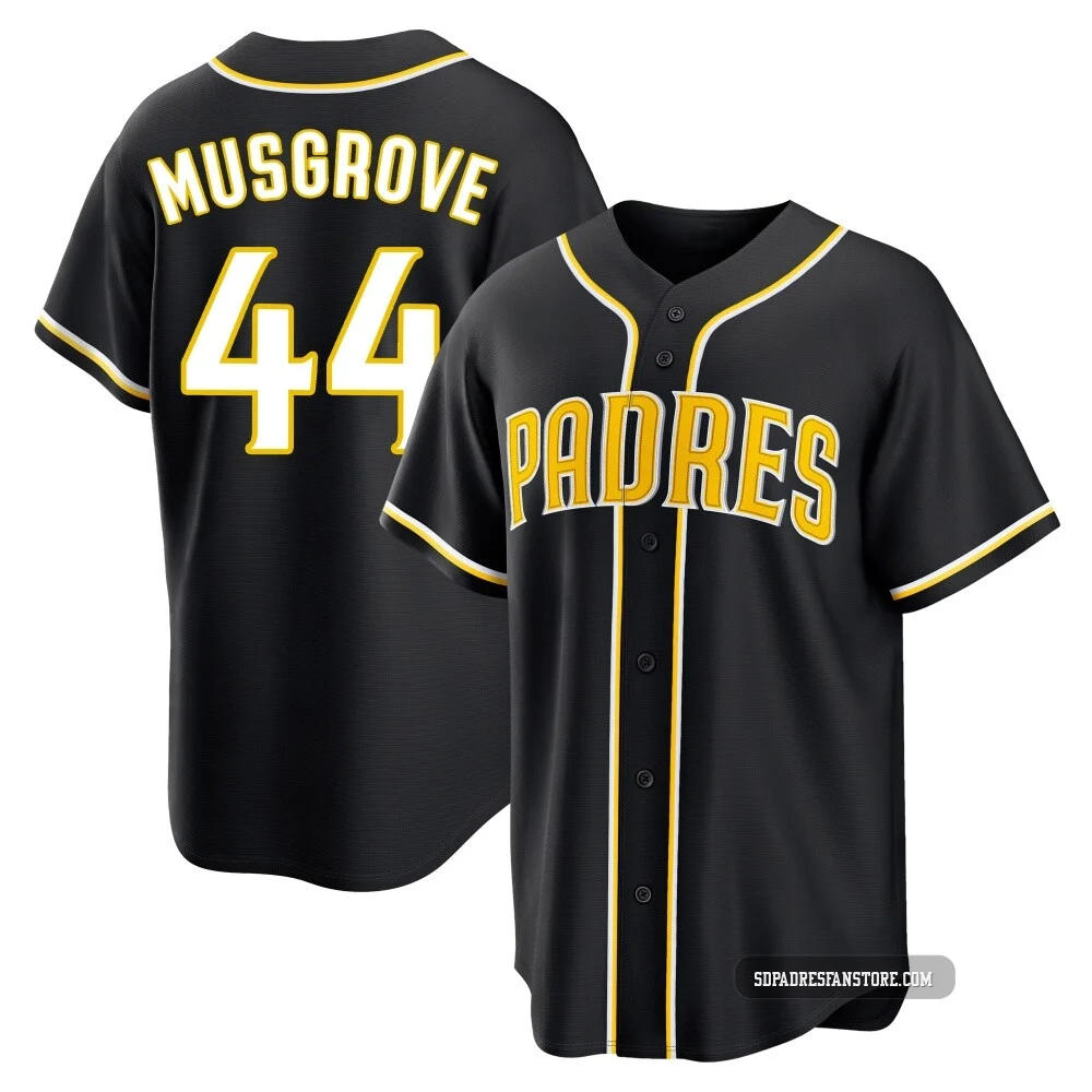 San Diego Padres ＃44 Joe Musgrove Men's Black Replica Fashion Out Jersey