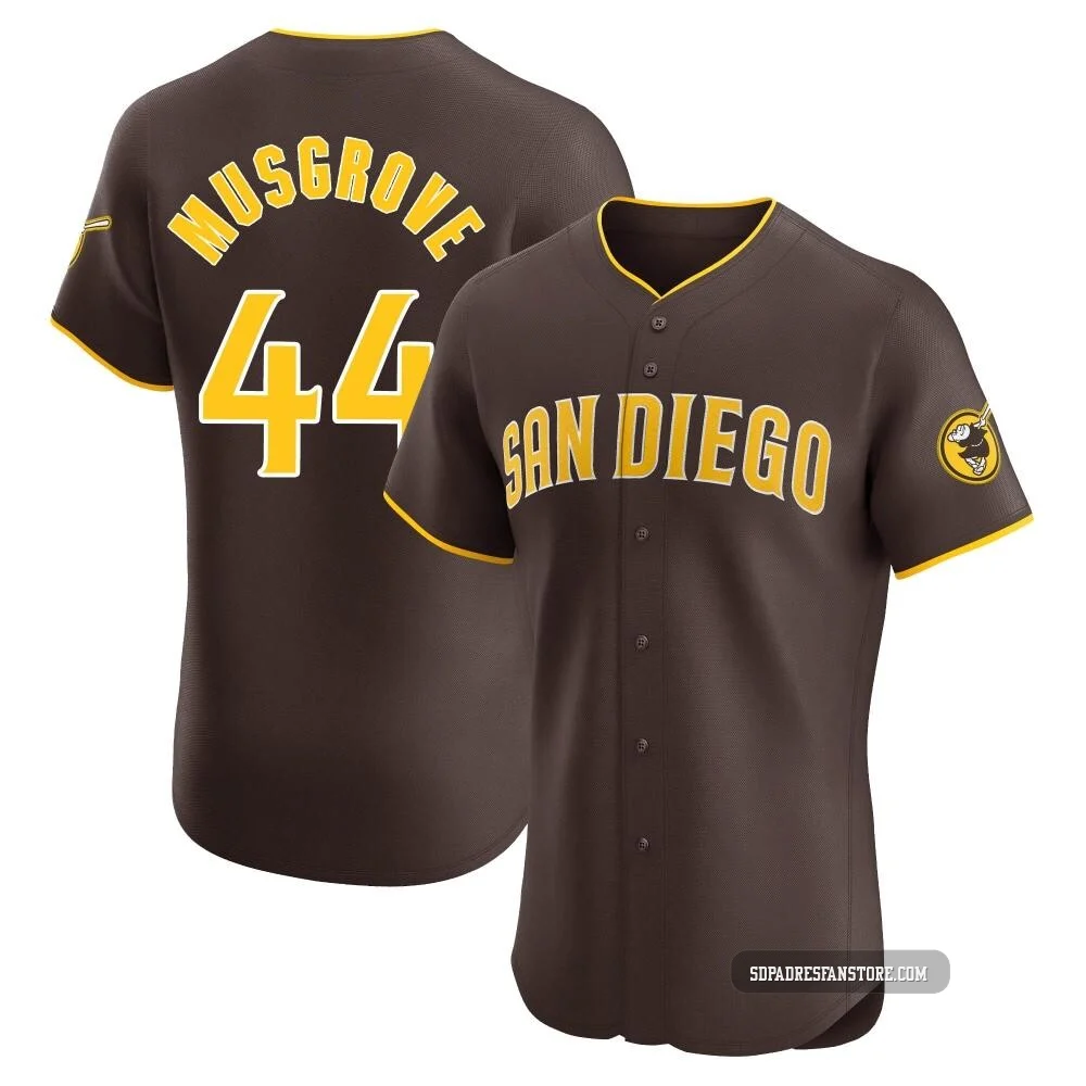 San Diego Padres ＃44 Joe Musgrove Men's Brown Elite Road Vapor Premier Jersey