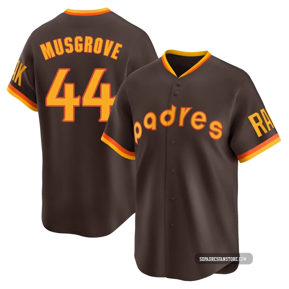 San Diego Padres ＃44 Joe Musgrove Men's Brown Limited Cooperstown Collection Jersey