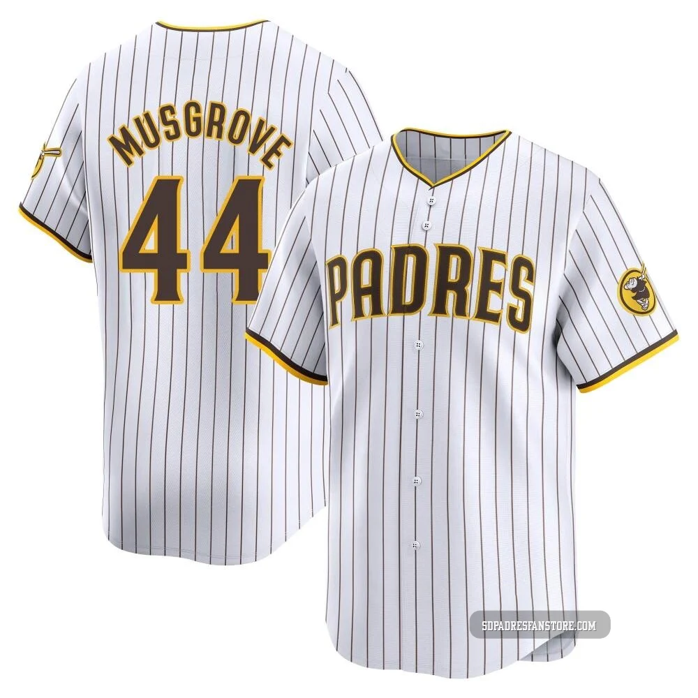 San Diego Padres ＃44 Joe Musgrove Men's White Limited Home Jersey